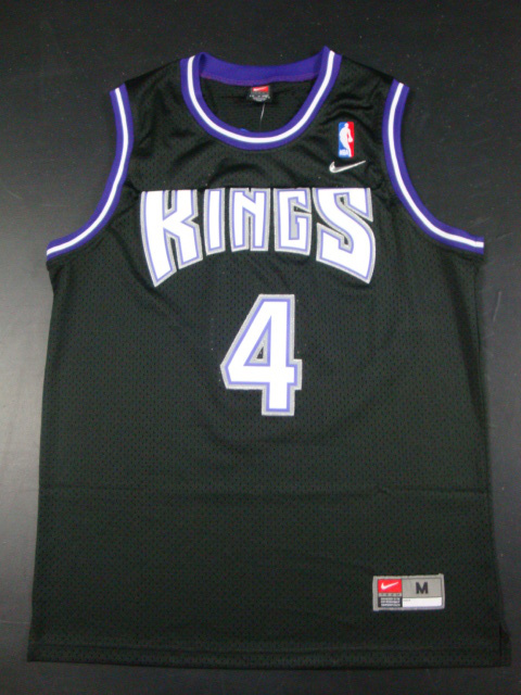  NBA Sacramento Kings 4 Chirs Webber Swingman Throwback Black Jersey